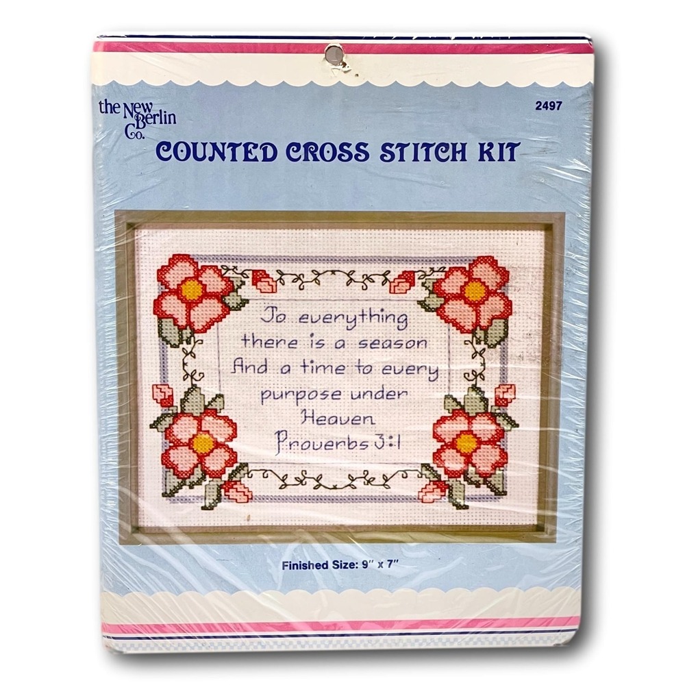 New Berlin Cross Stitch Kit w‎ Frame 2497 To Everything There is a Season